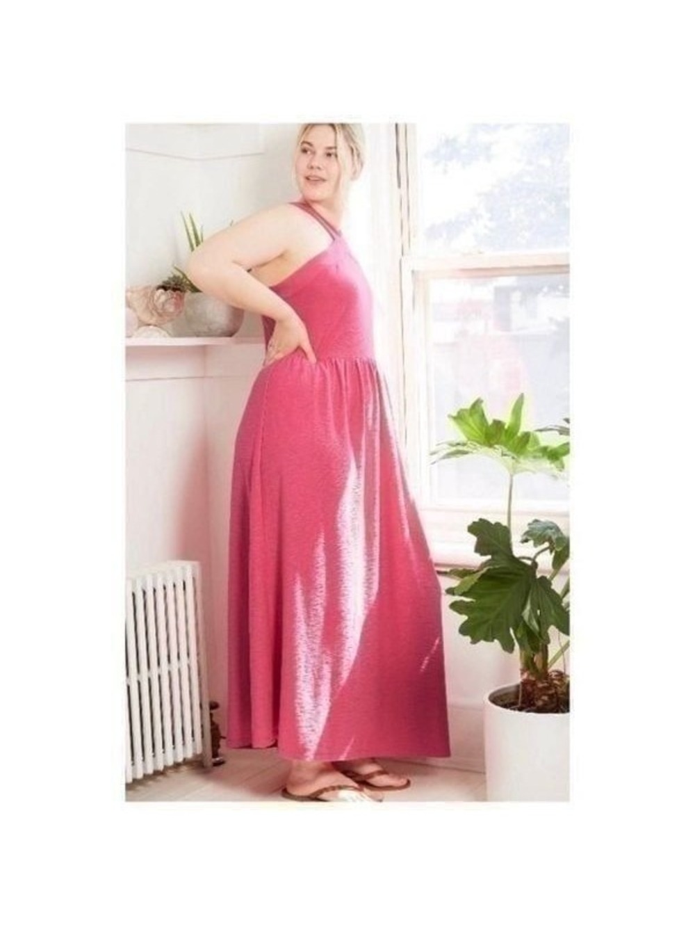 Ava & Viv Pink Maxi Sundress Dress Sz 1X - Picture 3 of 7